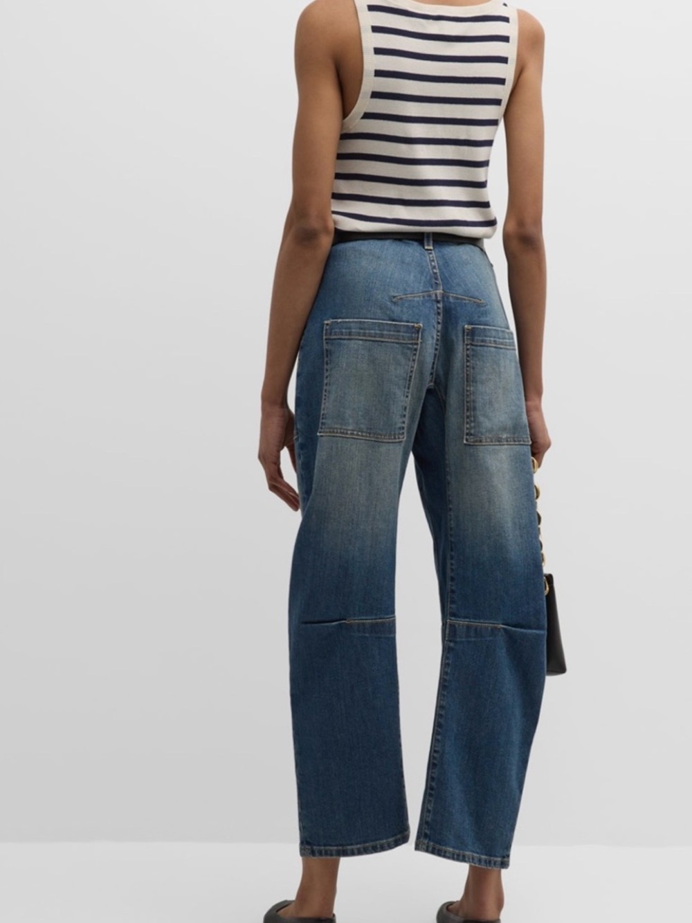 Nili Lotan Blue Shon Patch Pocket Jeans - Picture 2 of 6